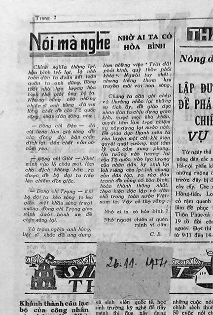Nhờ ai ta có hòa bình?