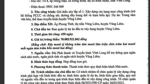 Gần như “Bách phát bách trúng” Công ty Cường Phát “ ôm trọn” các gói thầu với tổng giá trị hơn ngàn tỷ tại Vĩnh Long