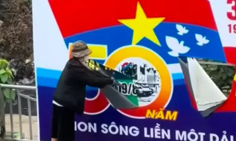 Công an đã làm rõ vụ phá hoại banner chào mừng tại phường Thượng Đình, Thanh Xuân, Hà Nội