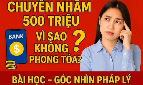 Chuyển Nhầm 500 Triệu Không Được Hoàn Trả: Vì Sao Ngân Hàng Không Phong Tỏa tài khoản?