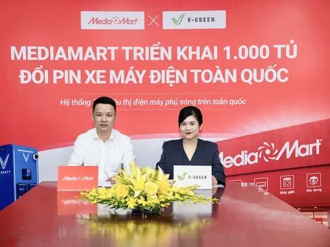 V-Green và MediaMart hợp tác triển khai 1.000 tủ đổi ơin xe máy điện trong tháng 5/2026