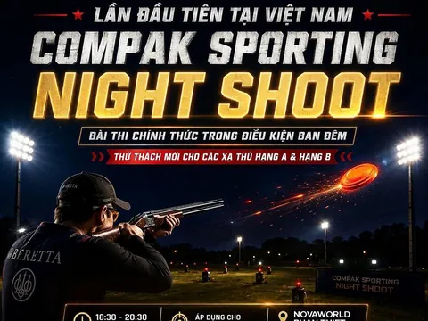Lần đầu tiên thi đấu bắn súng đĩa bay vào ban đêm tại Việt Nam