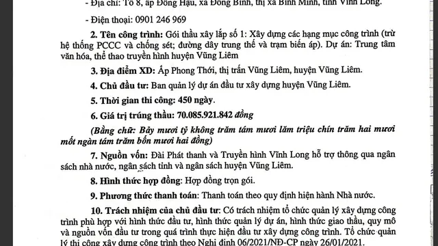Gần như “Bách phát bách trúng” Công ty Cường Phát “ ôm trọn” các gói thầu với tổng giá trị hơn ngàn tỷ tại Vĩnh Long
