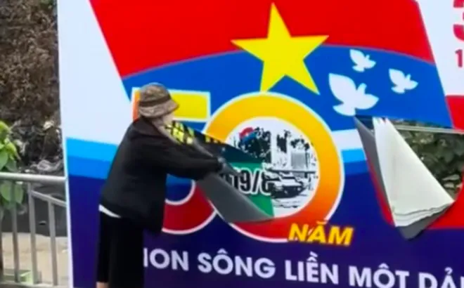 Công an đã làm rõ vụ phá hoại banner chào mừng tại phường Thượng Đình, Thanh Xuân, Hà Nội